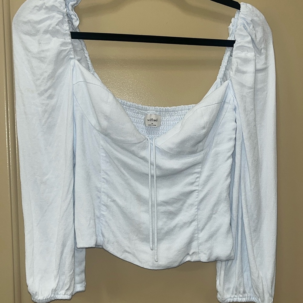 aritzia long sleeve wilfred top blue M